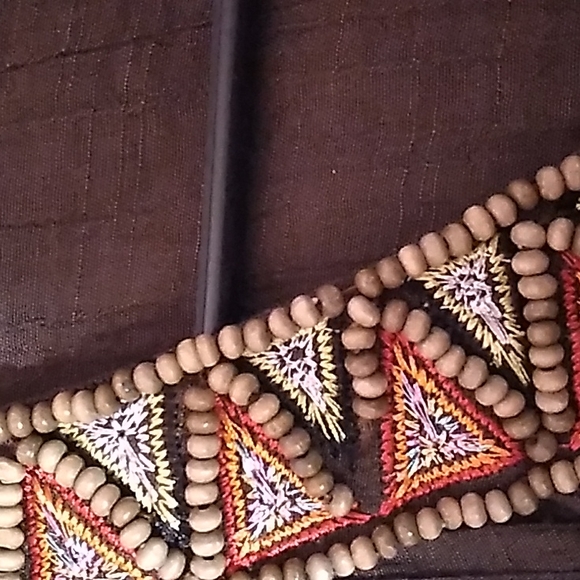 Marineblu Sleeveless Brown Shirt with Beading - Picture 5 of 7